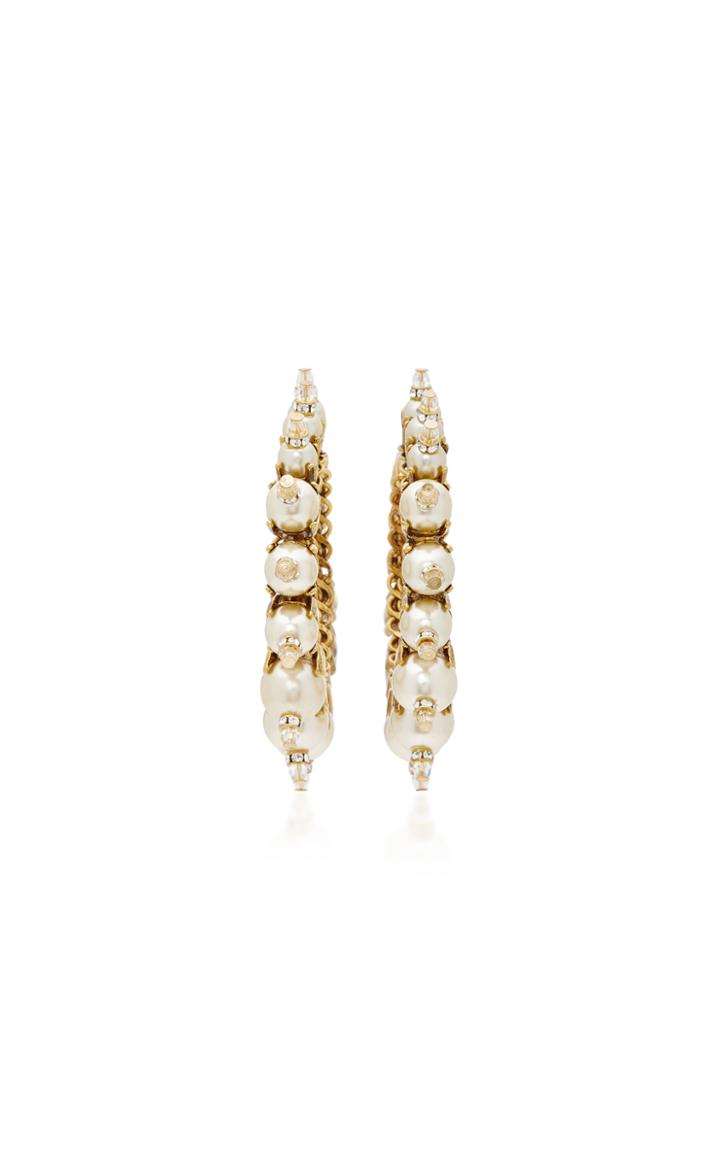 Erickson Beamon My One And Only Pearl Hoop Earrings