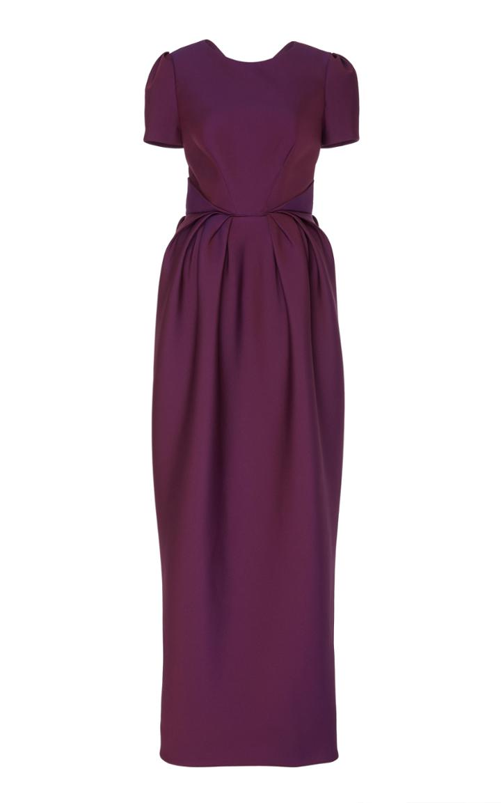 Zac Posen Gauffre Bow Cut Out Gown