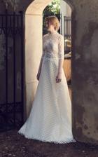 Costarellos Bridal Geometric Embroidered Tulle Gown