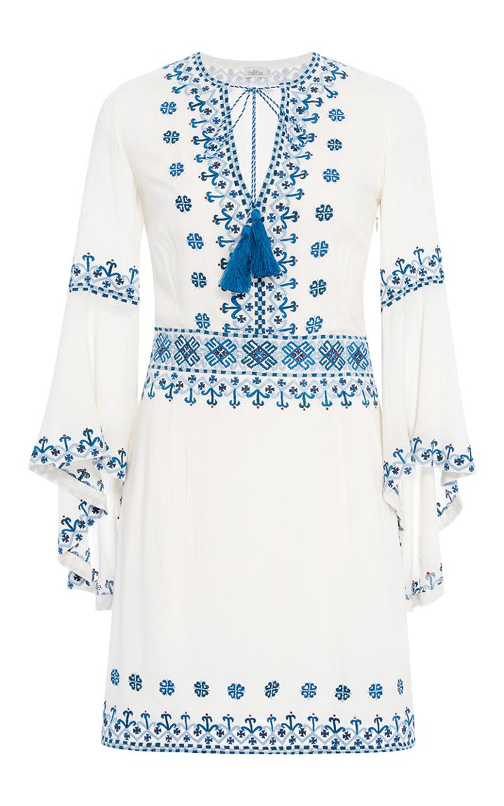 Talitha Anya Embroidered Frill Sleeve Dress