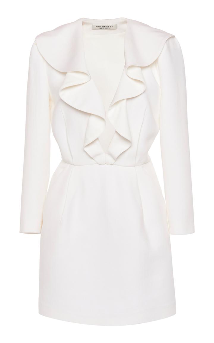 Moda Operandi Philosophy Di Lorenzo Serafini Wool-blend Flounced Mini Dress Size: 36