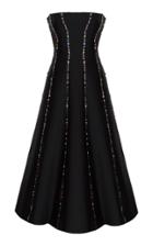 Rasario Sequined Silk Corset Midi Dress