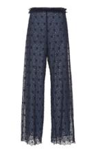 Luisa Beccaria Georgette Eyelet Floral Pants