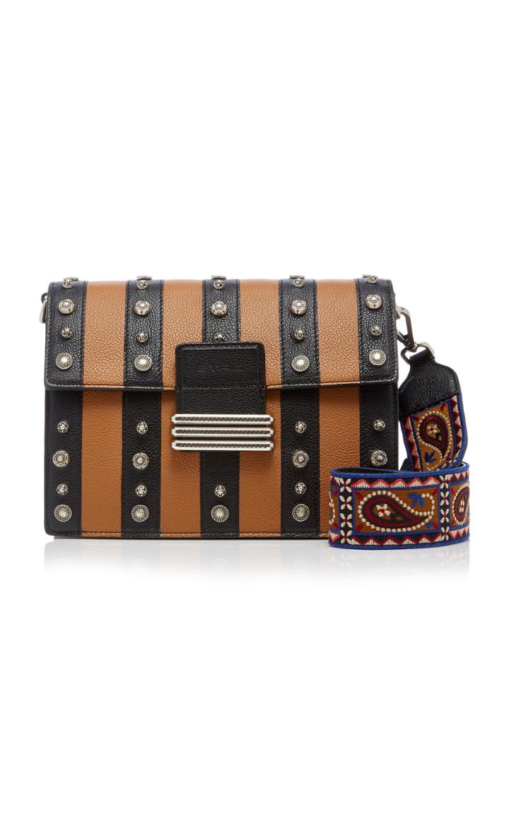 Etro Striped Borchie Embroidered Shoulder Bag