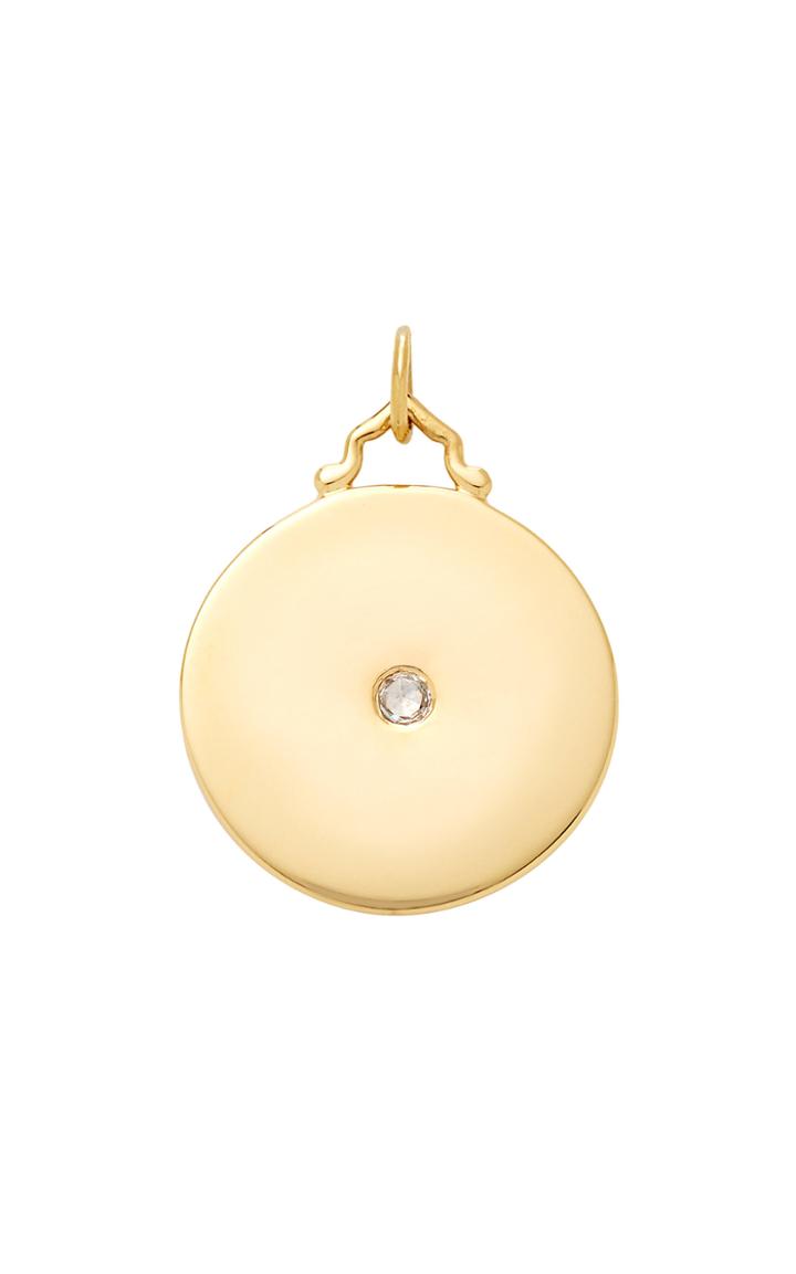 Monica Rich Kosann M'onogrammable Script 18k Yellow Gold And Diamond Charm