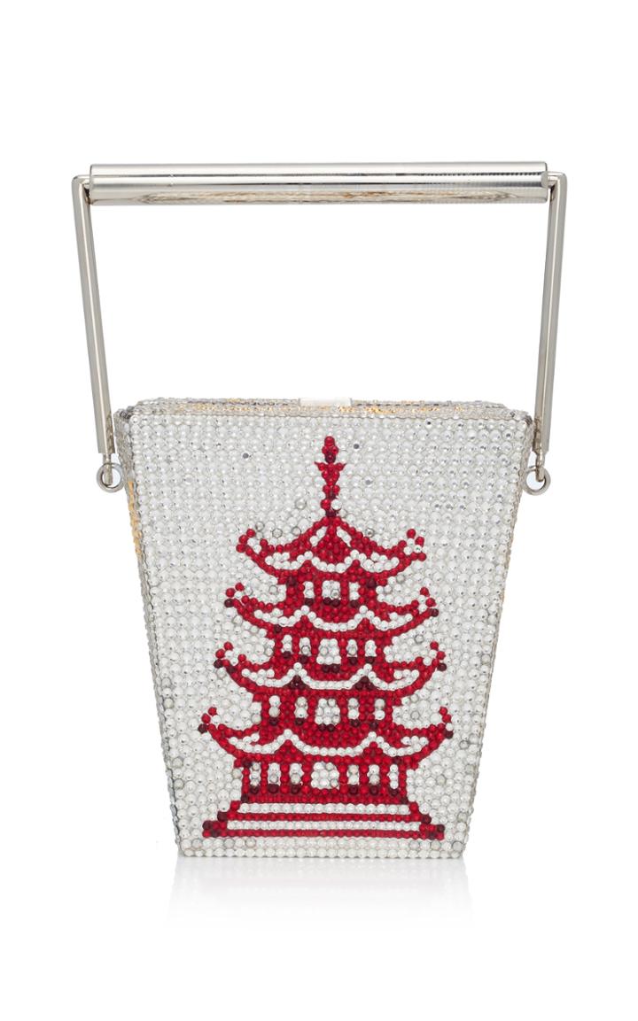 Judith Leiber Couture Take Out Box Crystal-embellished Clutch