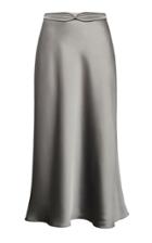 Anna October Dido Belt-accented Satin Midi Skirt Size: Xs