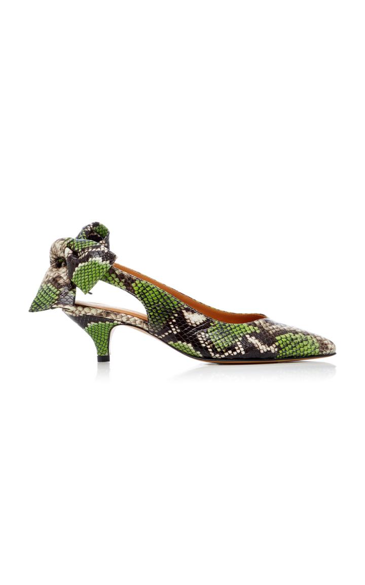 Ganni Sabine Printed Snakeskin Pumps