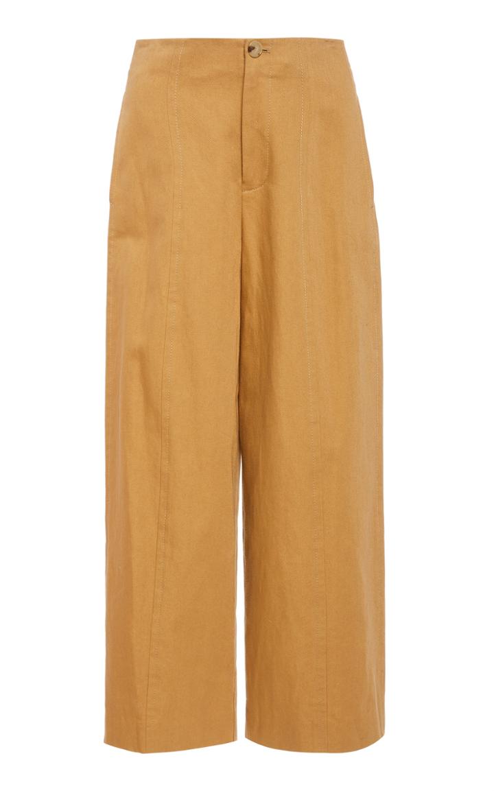 Moda Operandi Vince High-rise Cropped Cotton-linen Blend Pant Size: 00