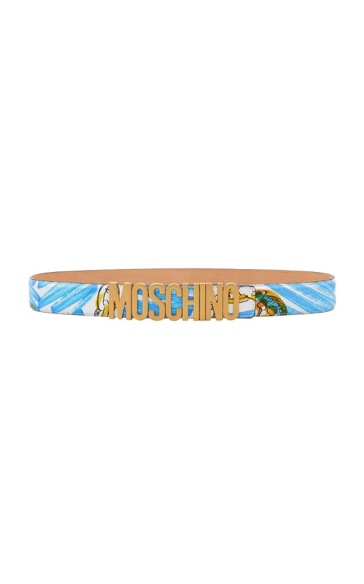 Moschino Chain Logo Print Belt