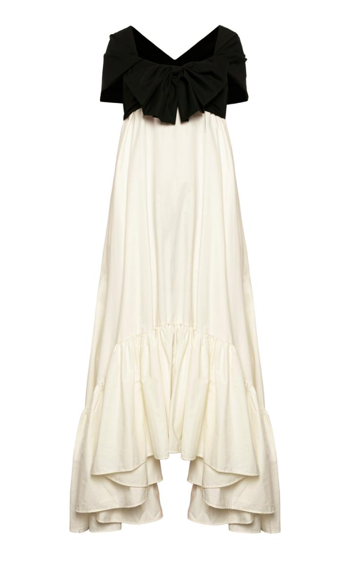 Anna October Dasy Colorblocked Asymmetrical A-line Dress
