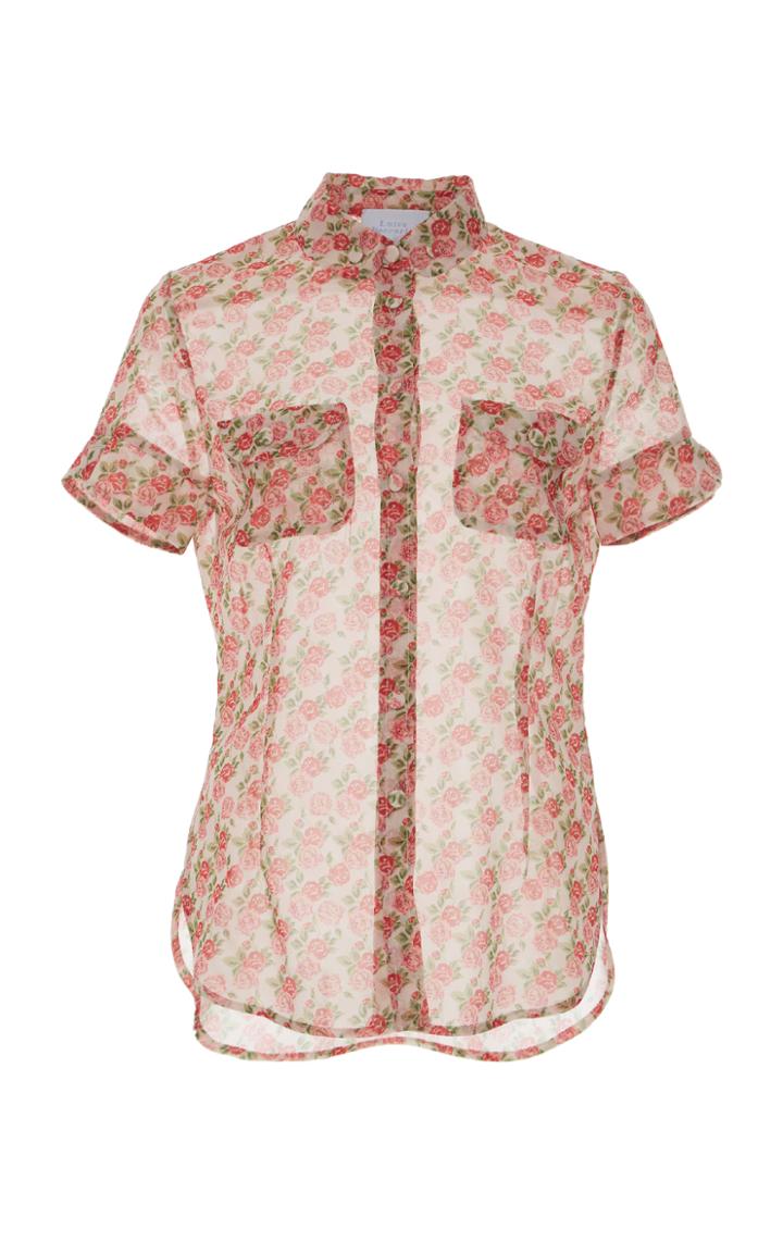 Luisa Beccaria Georgette Roses Shirt