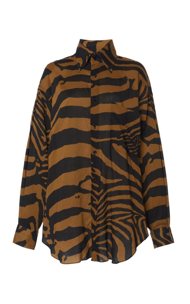 Moda Operandi Tom Ford Oversized Zebra-printed Voile Shirt