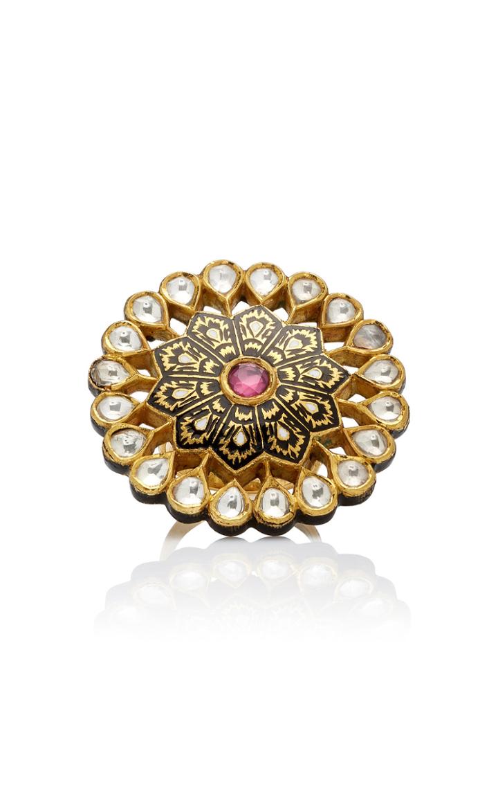 Madhuri Parson Mosaic 23k Yellow-gold Cocktail Ring Size: 6