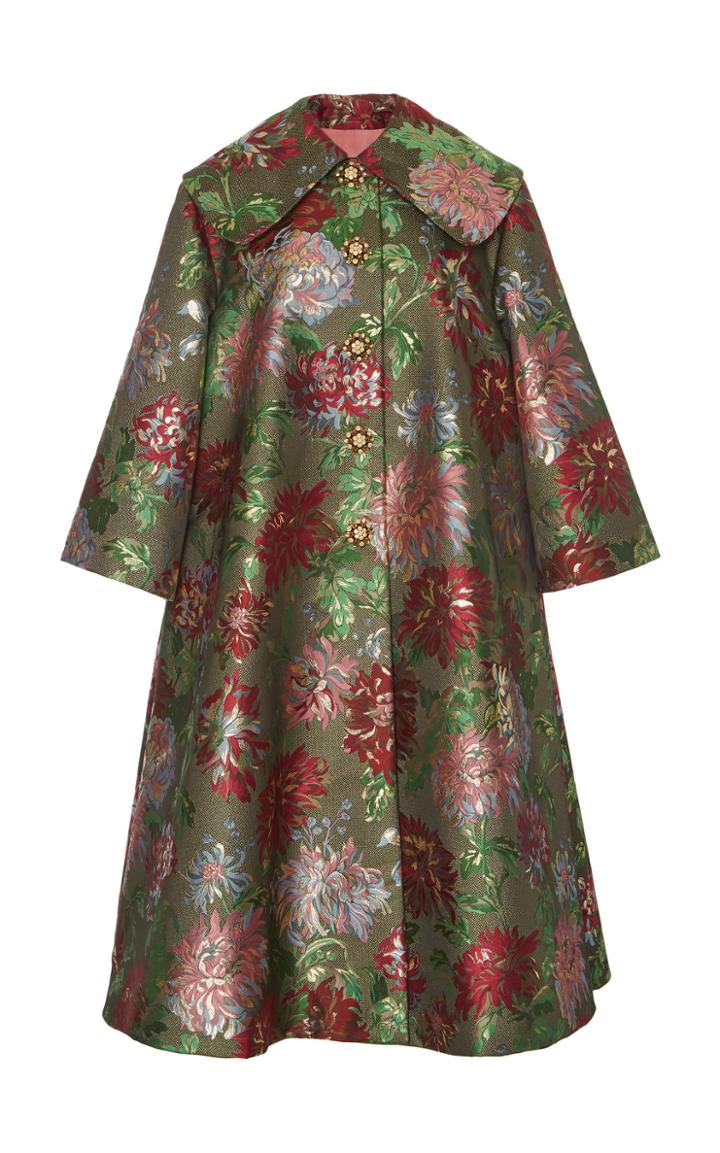 Dolce & Gabbana Wide Floral-printed Jacquard Coat
