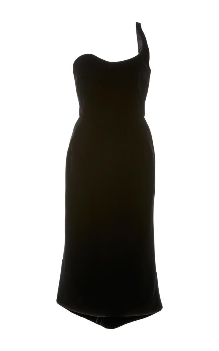 Oscar De La Renta One Shoulder Cocktail Dress