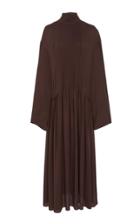 The Row Teresa Gathered Silk Midi Dress