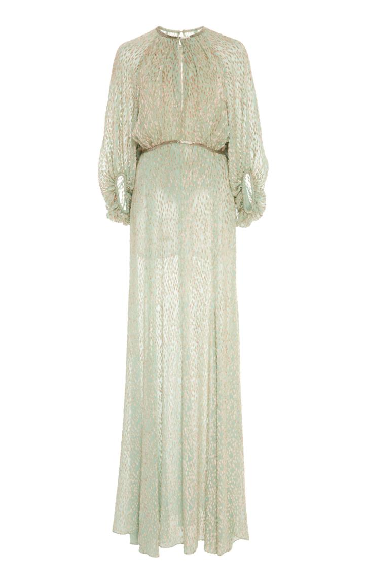 J. Mendel Fil De Coupe Velvet Keyhole Cape Gown