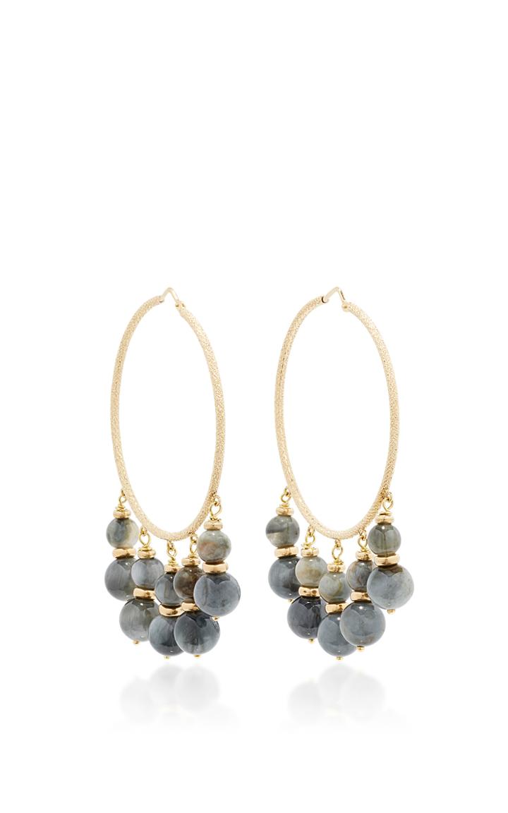 Carolina Bucci Recharmed Medium Grey Beaded Hoop Earrings