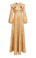 Rochas Ormal Ruffled Long Sleeve Gown