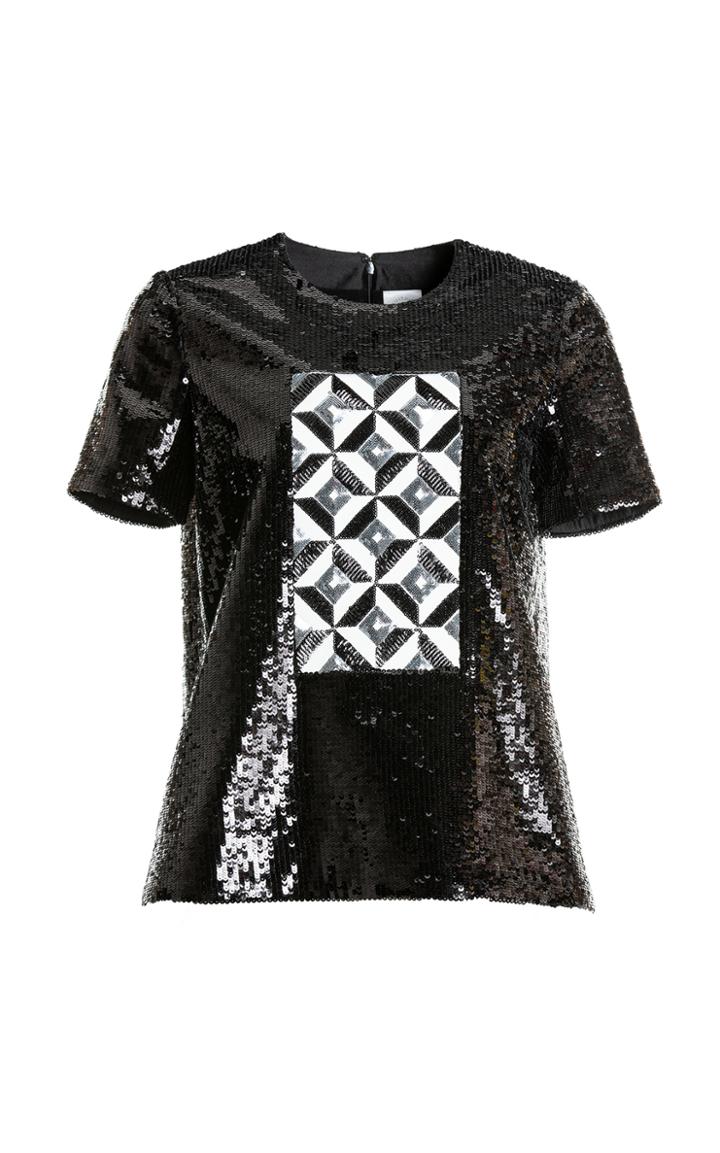 Moda Operandi Huishan Zhang Moira Bead-embellished Sequined Top