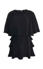 Alberta Ferretti Ruffle Short Sleeve Mini Dress