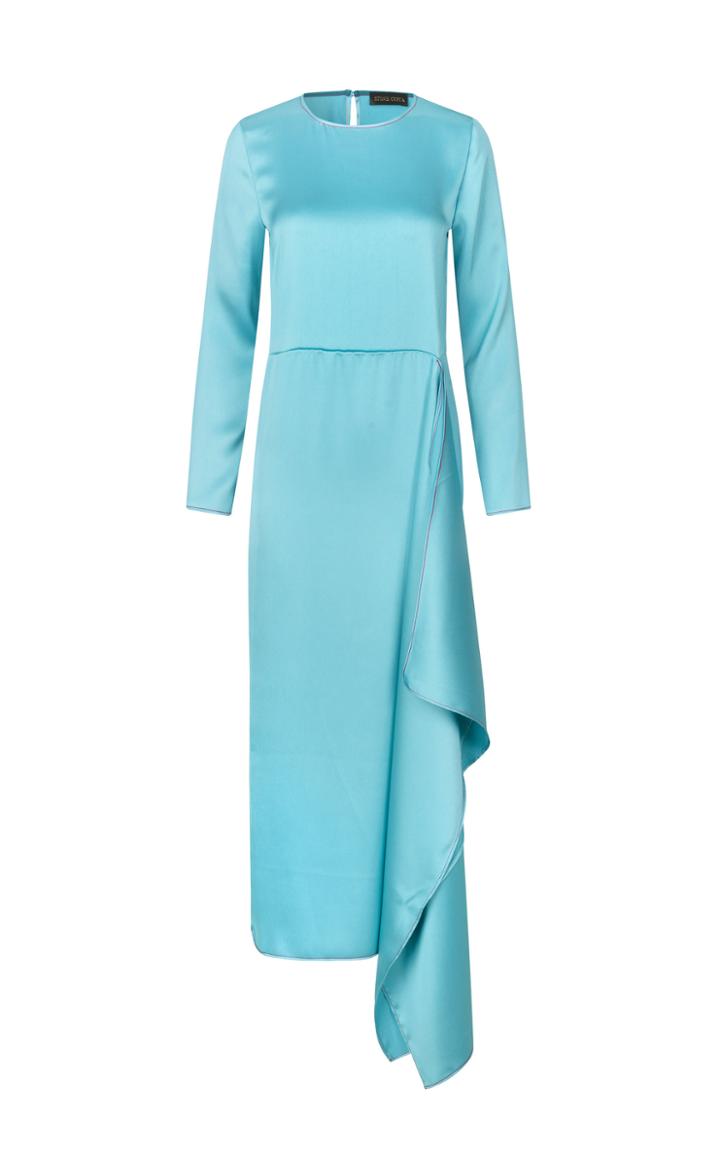Stine Goya Hudson Asymmetric Satin Midi Dress