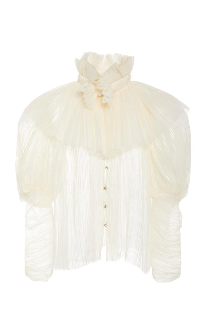 Rodarte Iridescent Pliss-lam Top