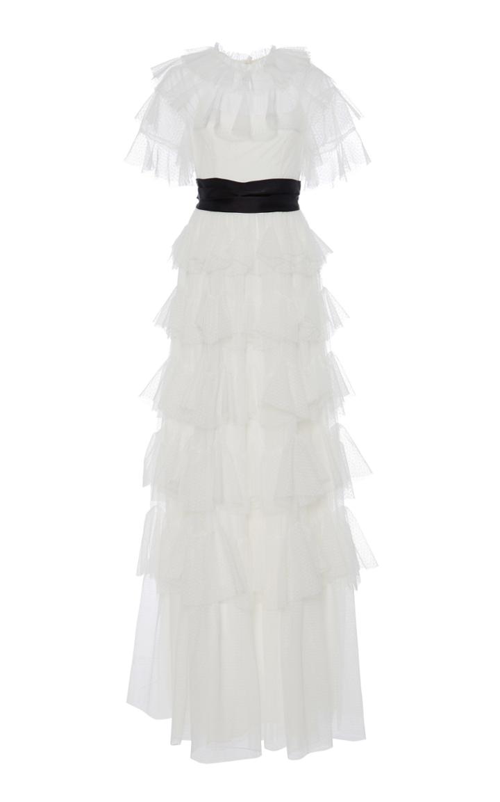 Needle & Thread Scallop Tulle Ruffle Gown