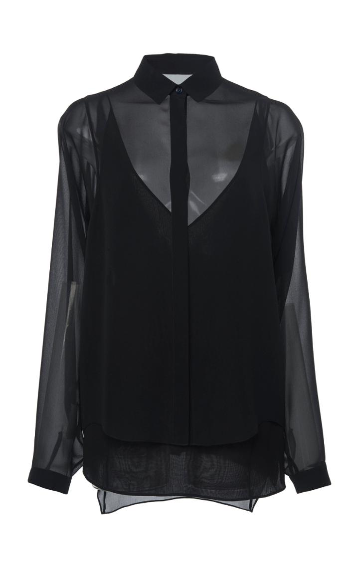 Akris Silk Georgette Blouse Size: 6