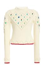 Moda Operandi Philosophy Di Lorenzo Serafini Floral-embroidered Virgin Wool Sweater