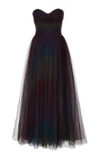 Monique Lhuillier Rainbow Ruched Tulle Dress