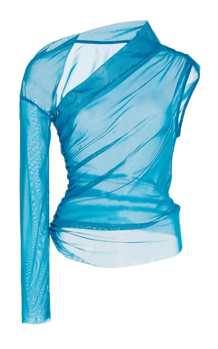 Moda Operandi Supriya Lele Asymmetric Ruched Tulle Top Size: S