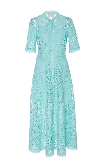 Temperley London Berry Lace Neck Tie Dress