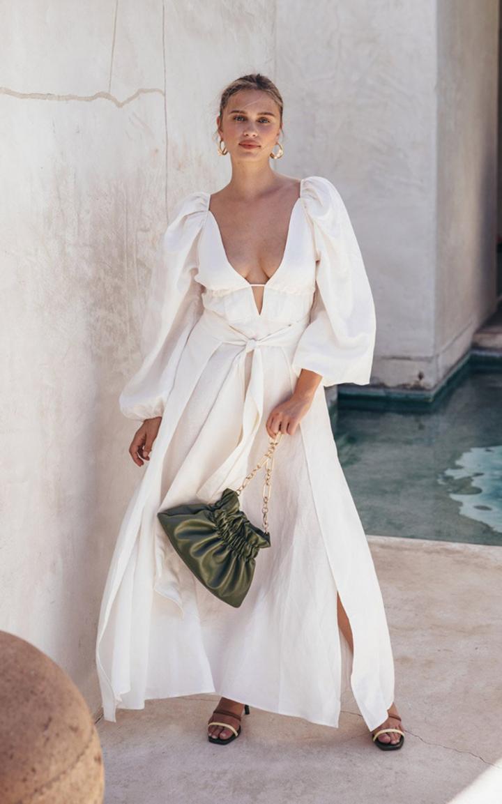 Moda Operandi Cult Gaia Larissa Wrap-effect Linen-blend Maxi Dress