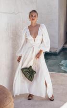 Moda Operandi Cult Gaia Larissa Wrap-effect Linen-blend Maxi Dress