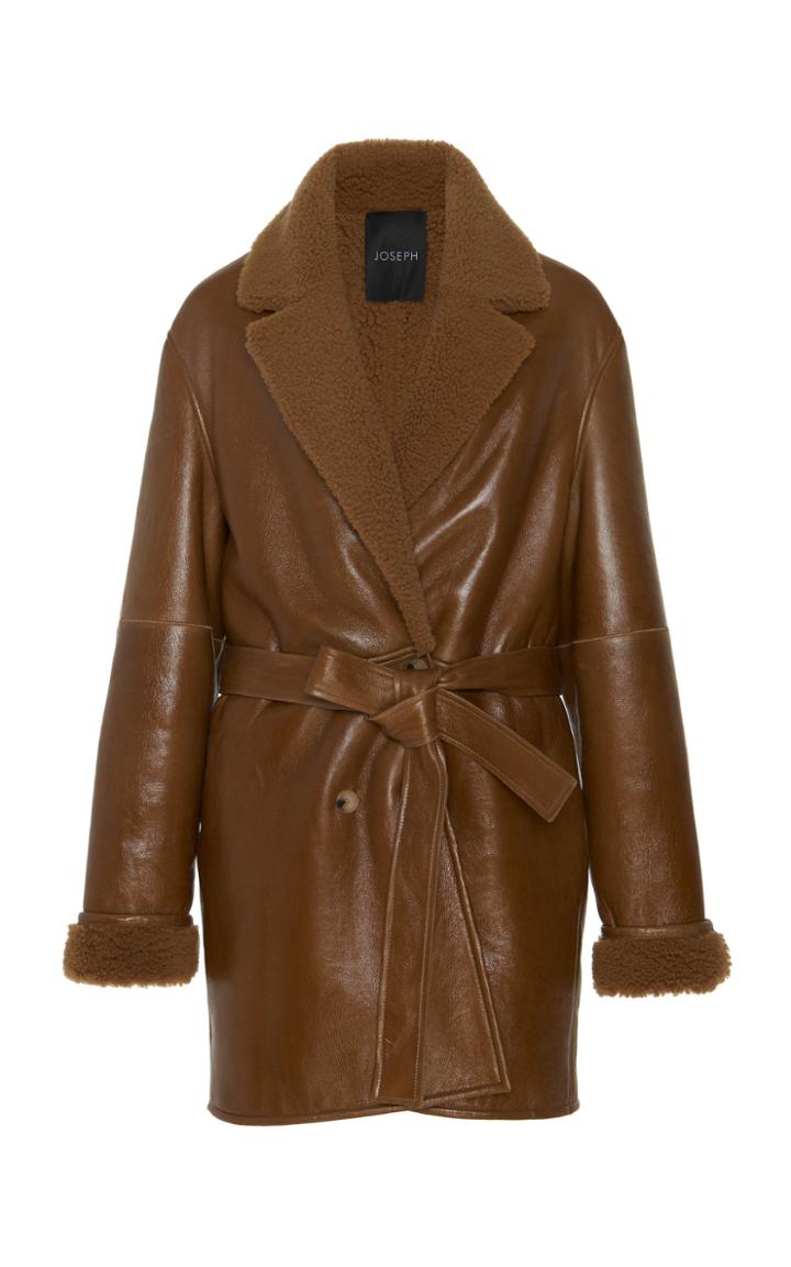 Joseph Camil Sheepskin Wrap Coat