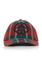 Alexander Mcqueen Embroidered Checked Twill Hat