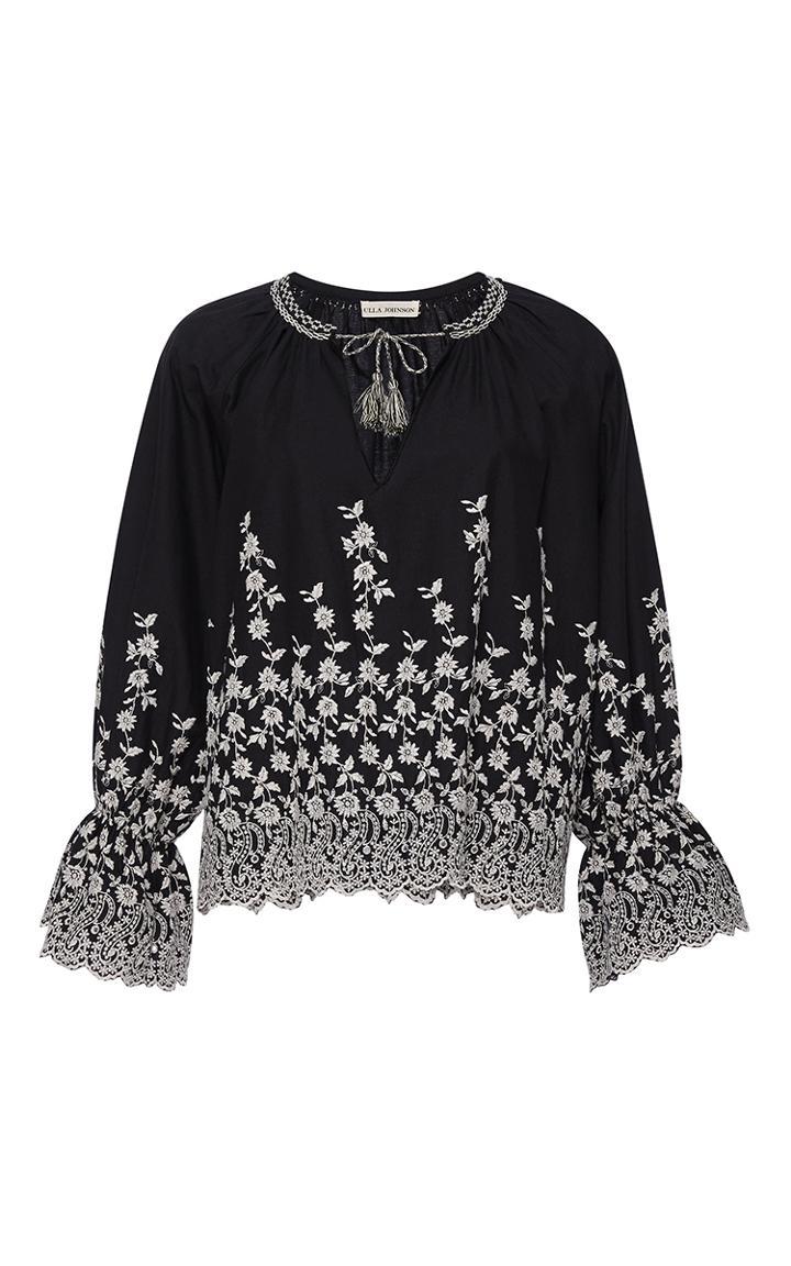Ulla Johnson Floral Embroidered Sonya Blouse