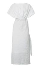 Miu Miu Drape-detailed Linen Midi Dress