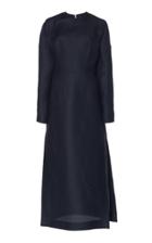 Jil Sander Mandarin Collar Silk Maxi Dress