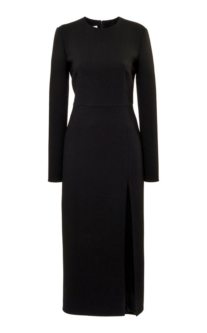 Moda Operandi Valentino Slit Wool-blend Dress