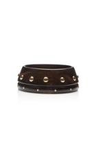 Rosa De La Cruz 18k Gold Stud-embellished Ebony Bracelet