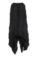 Balmain Hooded Pleated Twill Poncho