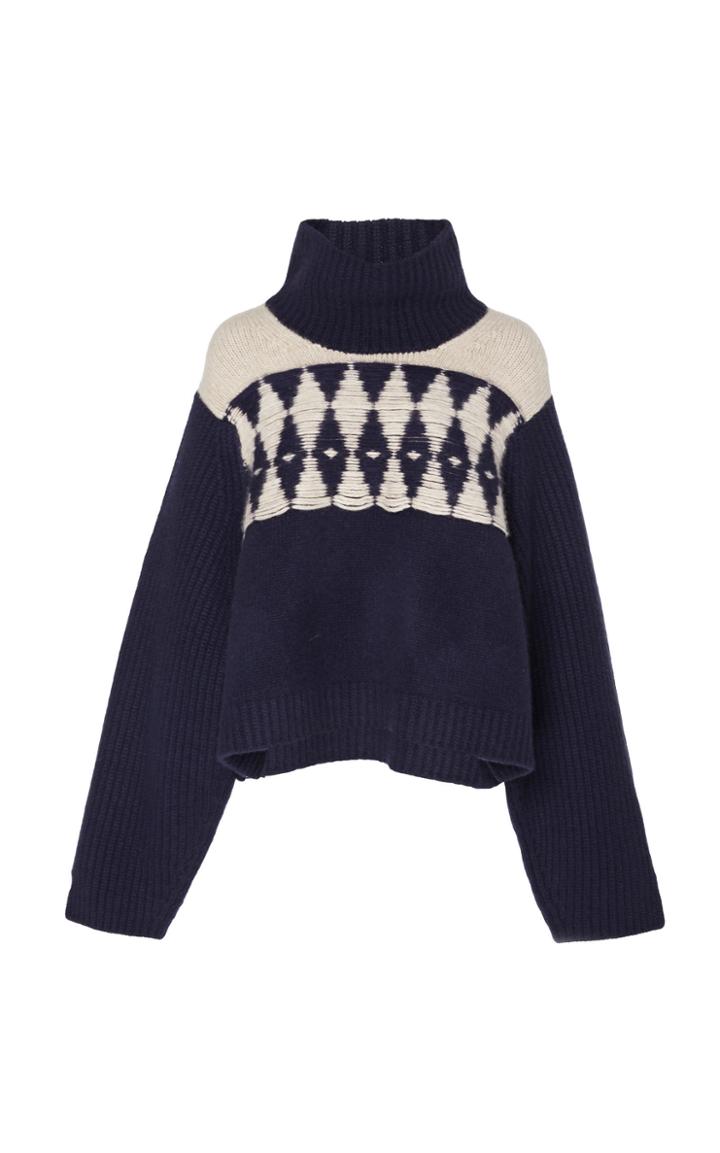 Khaite Luna Argyle Cashmere Sweater