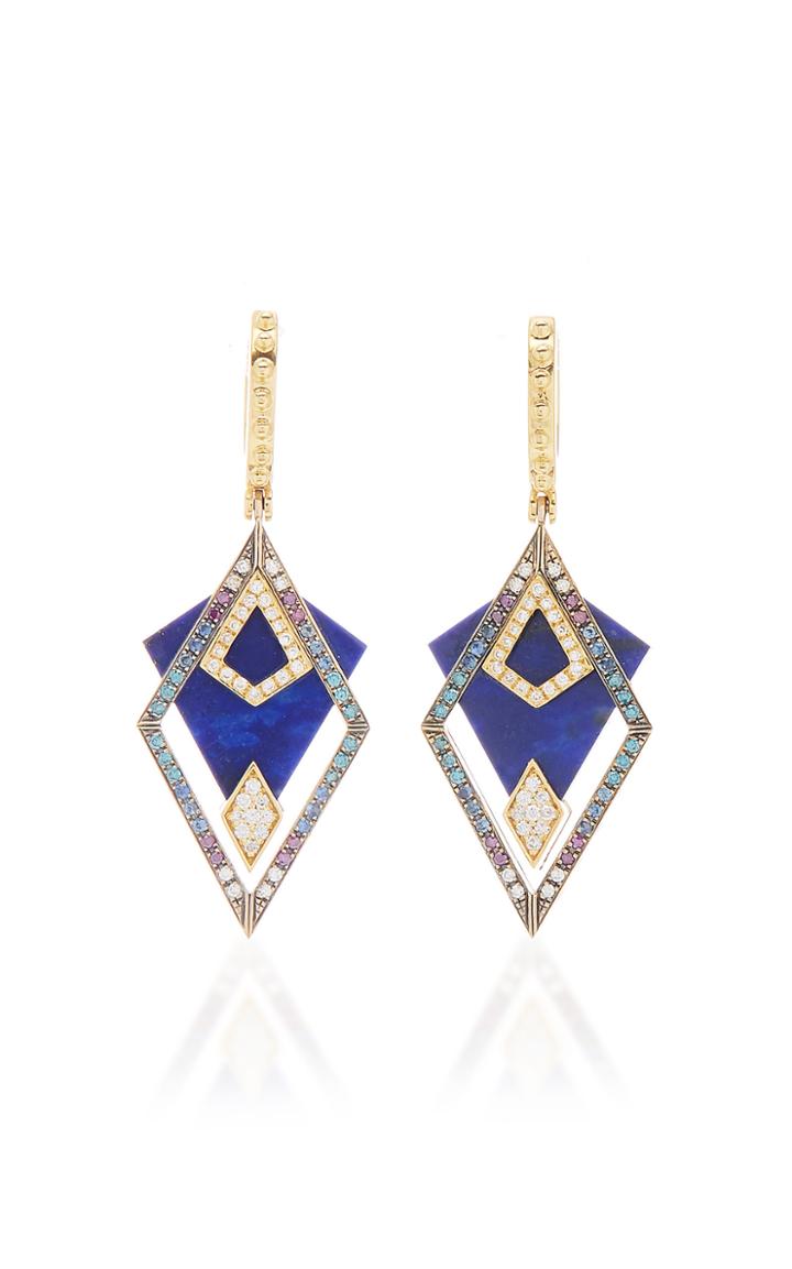 Ele Karela Polygon Balance Lapis And Multi-stone Earrings