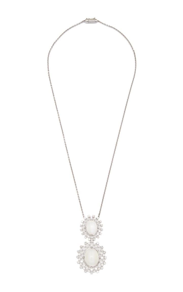 Paul Morelli Oval Cabochon Mixed Diamond Cluster Pendant