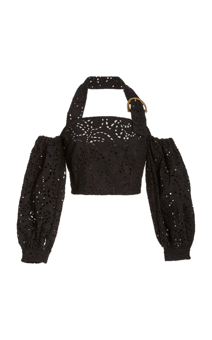 Moda Operandi Cult Gaia Lori Open-knit Cropped Top