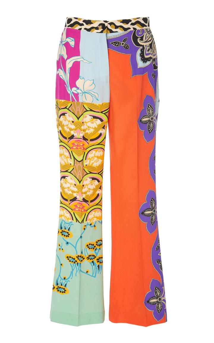 Etro Devon High-rise Silk Flared-leg Pants