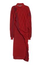Moda Operandi Y/project Twisted Argyle Knit Dress